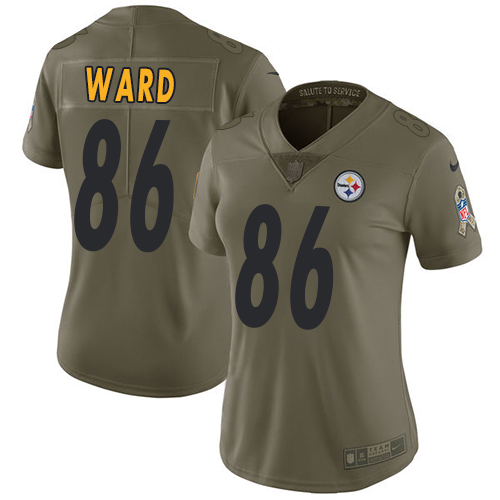 Nike Steelers #86 Hines Ward Olive Women's Stitched NFL Limited Salute to Service Jersey